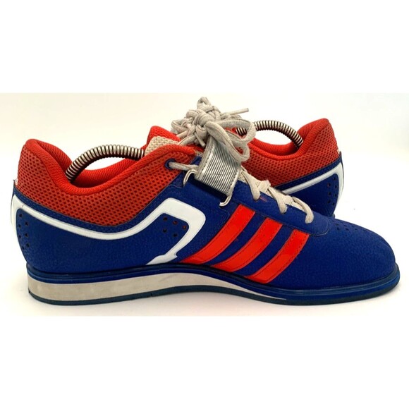 Adidas Powerlift 2.0  Men's US Size 9 Power Lifting Shoes  Blue w/Red 3 Stripes - Picture 8 of 12